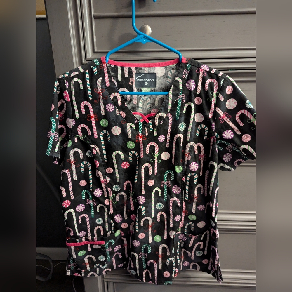 Christmas scrub top